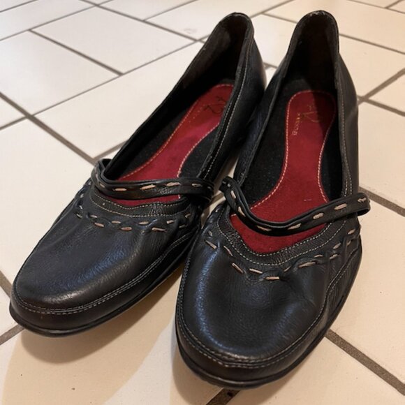 A2 by Aérosoles - Black Leather Women's Flats - Picture 1 of 3